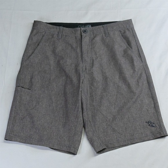 Da Hui 32 x 11" Gray‎ Heather Hybrid Drawstring Surf Athleisure Casual Shorts - Picture 1 of 5